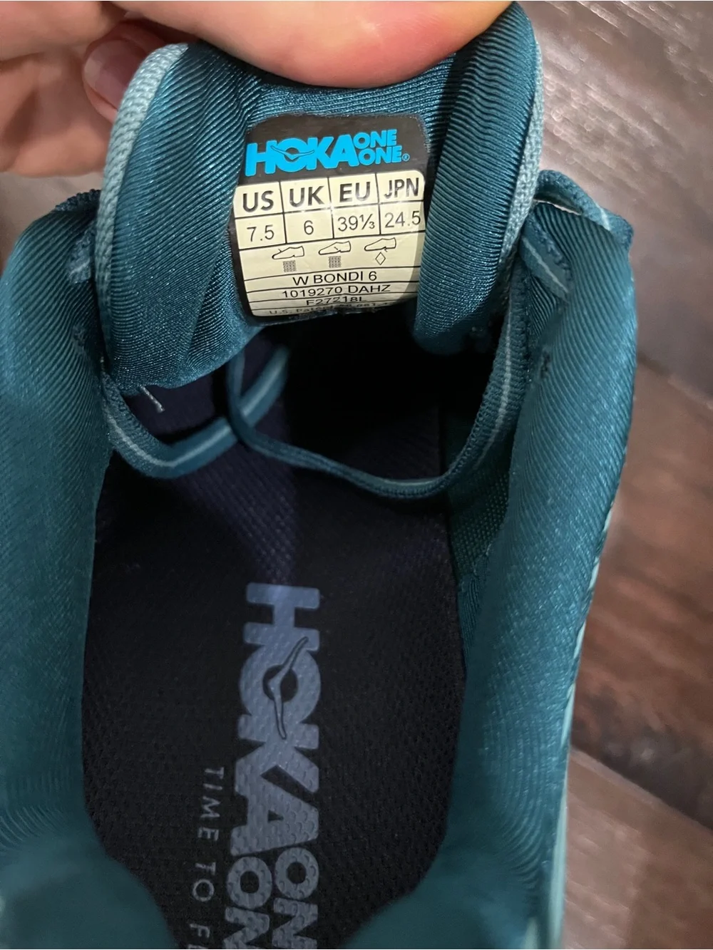 Hoka bondi 6 running shoes sneakers aqua haze women’s size 7.5 excellent